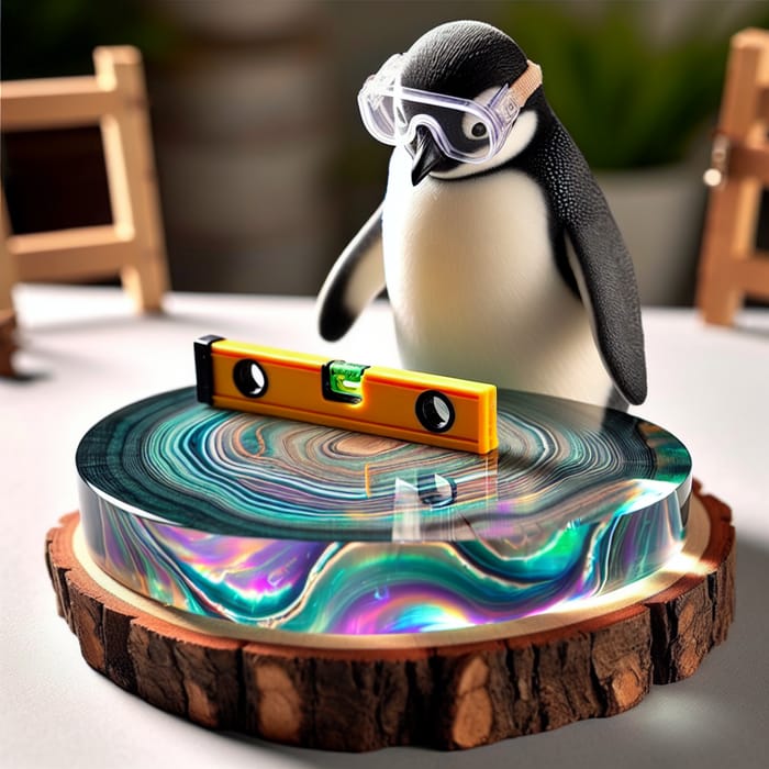 Penguin Crafting Dazzling Epoxy Resin Table