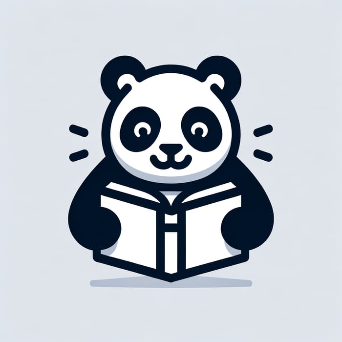 Panda Reading Icon - Cute Bear with Book