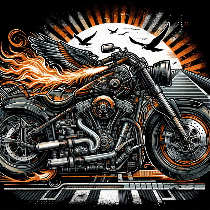 Urban Motorcycle Adventure T-Shirt Design for Bikers