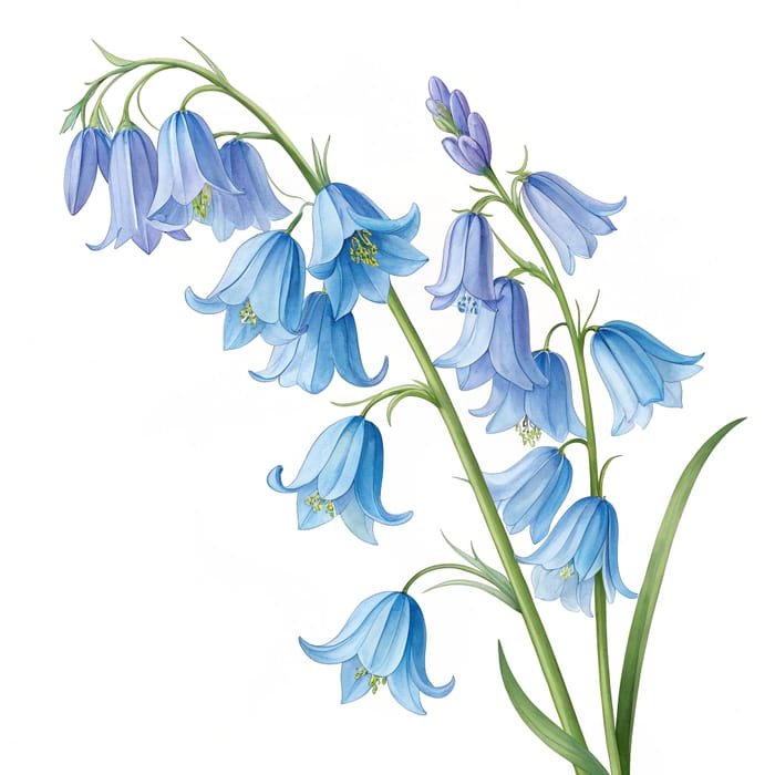 Beautiful Bluebells Illustration - No Background