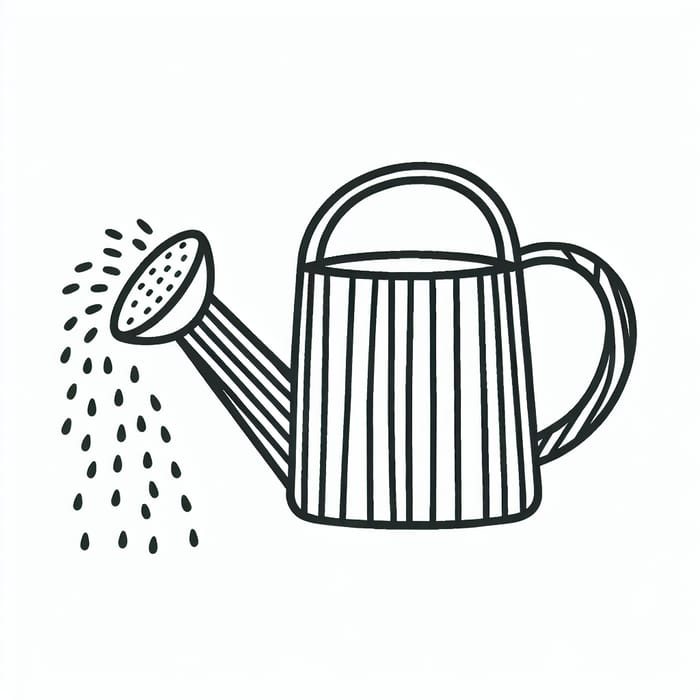 Simple Watering Can Coloring Page for Toddlers