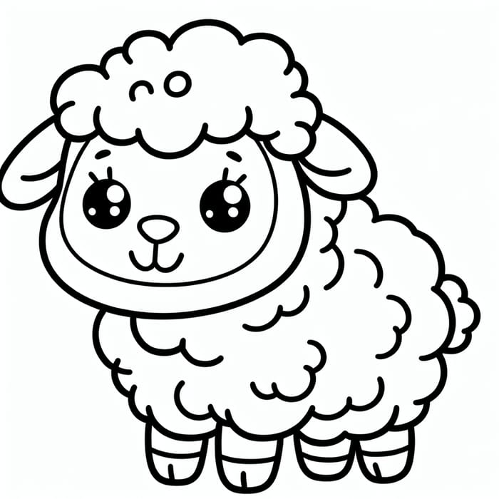 Simple & Cute Sheep Coloring Page for Toddlers