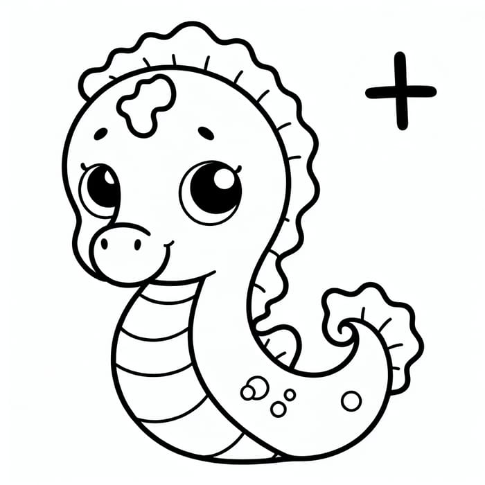 Simple Sea Horse Coloring Page for Toddlers