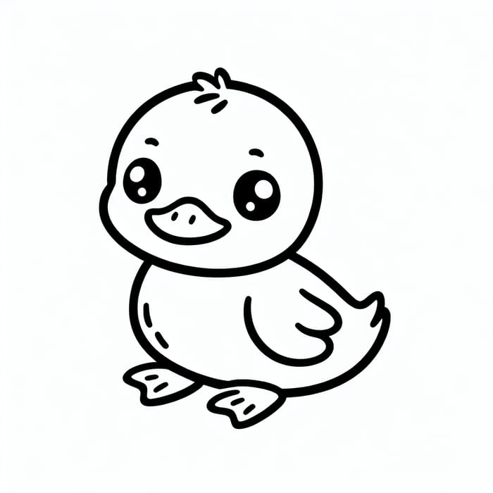 Adorable Duckling Coloring Page for Toddlers