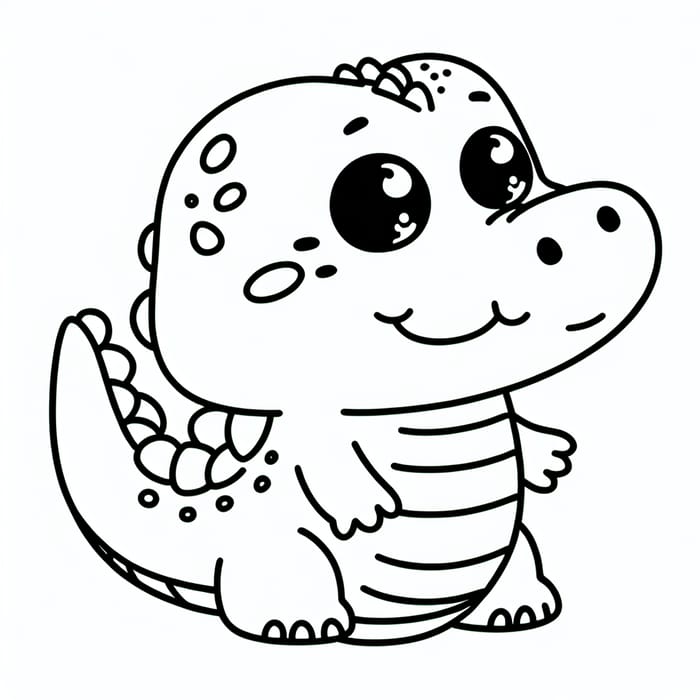 Cute and Friendly Crocodile Coloring Image