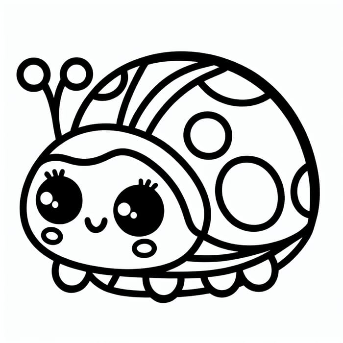 Cute and Friendly Ladybug Coloring Page for 1-Year-Olds