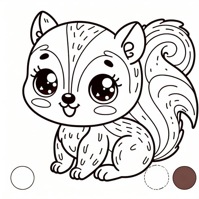 Friendly Squirrel Coloring Page for Young Kids