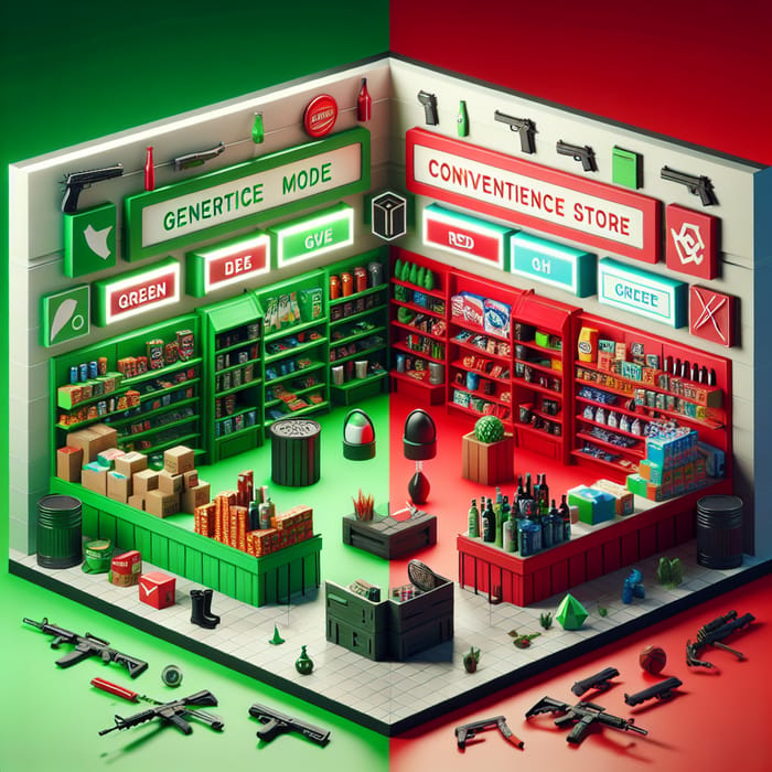 Fortnite Creative Mode Map: OXXO Vs Seven Eleven | Green vs Red Clash