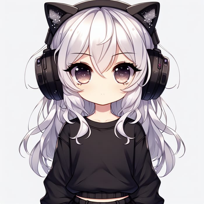 Chibi Girl with White Hair and Brown Eyes | Manga Character Design