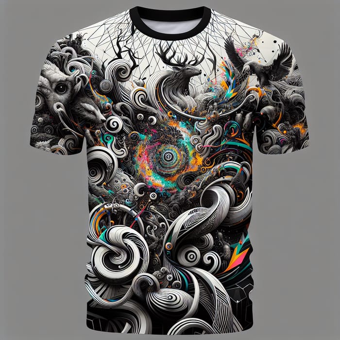 Unique Streetwear Shirt with Nature-Inspired Print