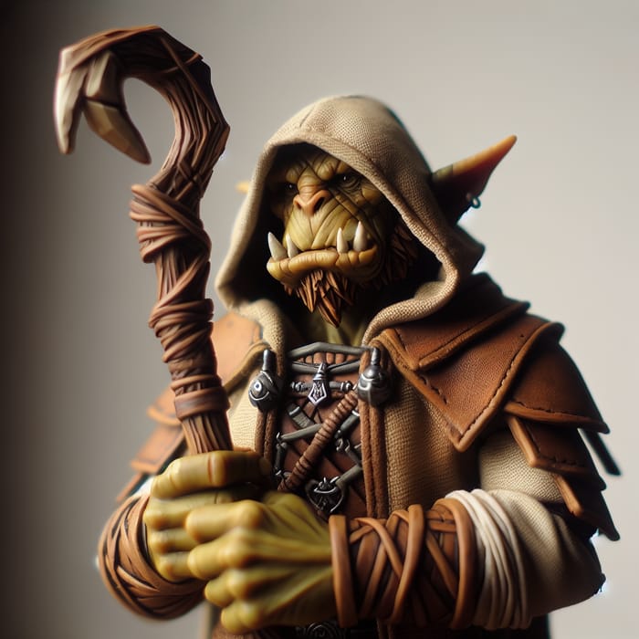 Light Brown Orc Monk with Staff - Orco Monje