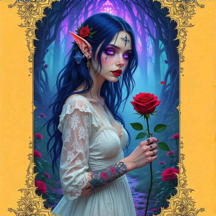Gothic Elf in Mystical Dreamscape - Enchanting Art Gothic Elf in Mystical Dreamscape - Enchanting Art