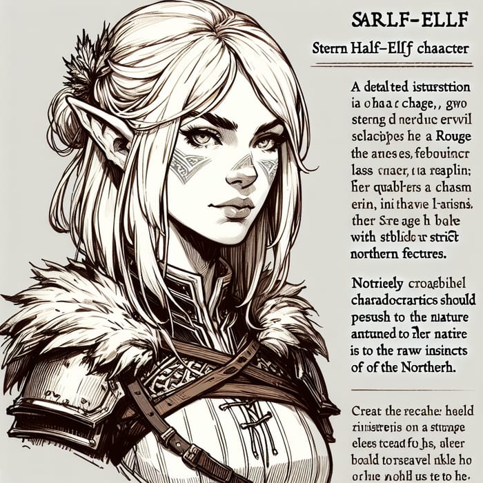 Strict Half-Elf Rogue Illustration | Northern Character, Blond Hair