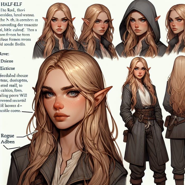 Blond Half-Elf Rogue with Striking Northern Characteristics