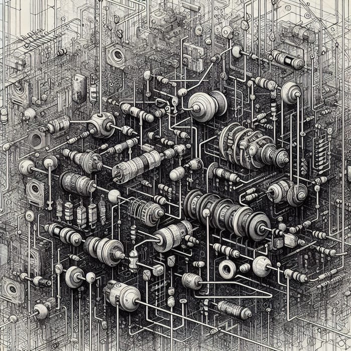 Electrical Sketch Art: Detailed Circuit Visualization