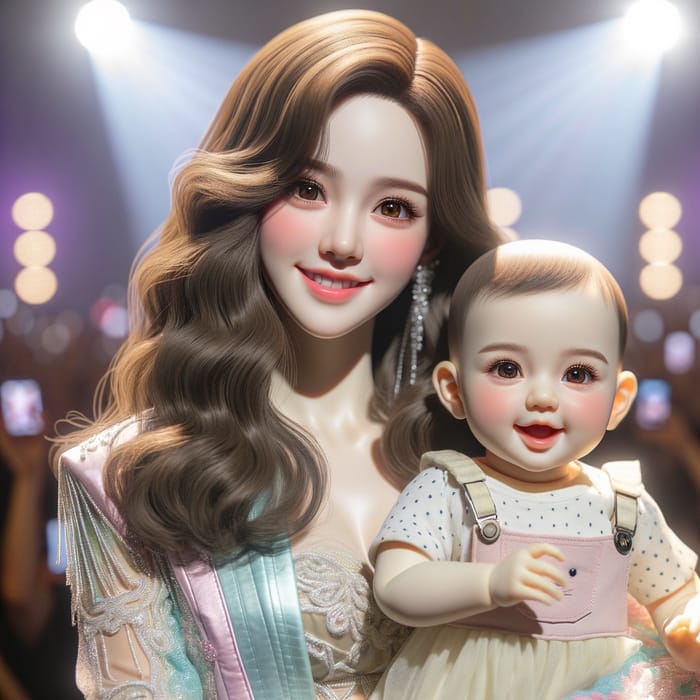 Sulli Lookalike Holding Adorable Baby | K-pop Idol Stage Style