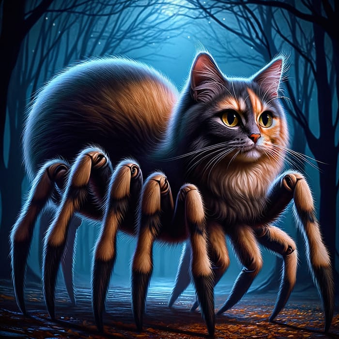 Cat Spider Hybrid - Unusual Fantastical Creature