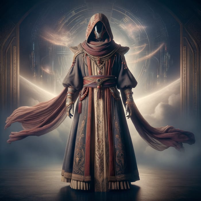 Mystical Strand Warlock in Arabic Attire - Sci-Fi Fusion