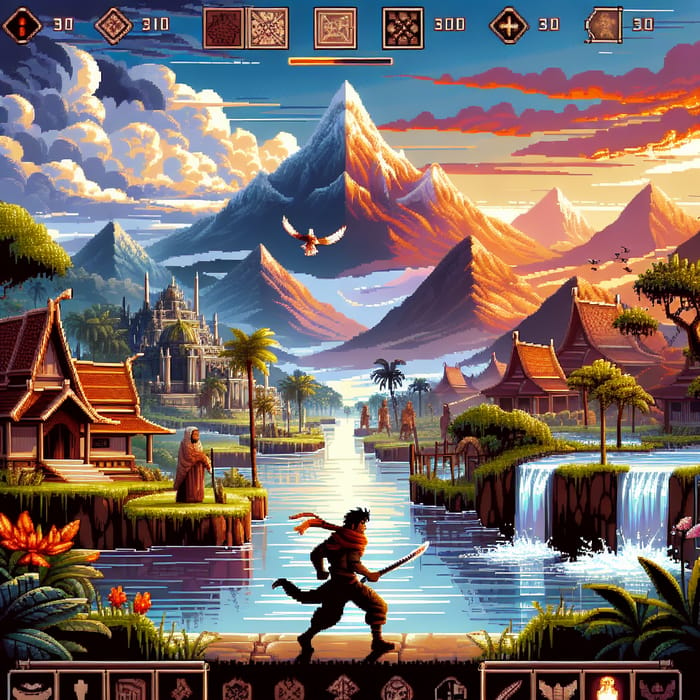 Epic Nusantara Adventure Game in Pixel Art