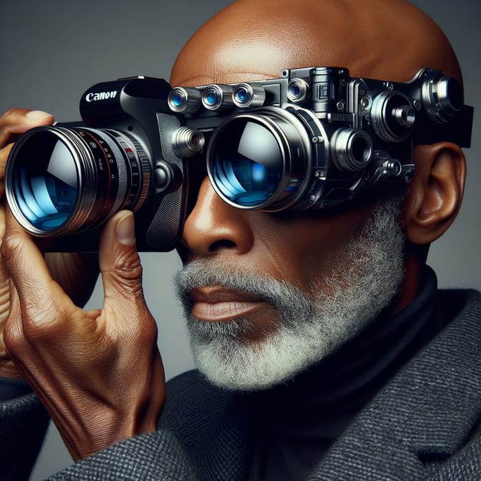 Futuristic African American Photographer with High-Tech Gear