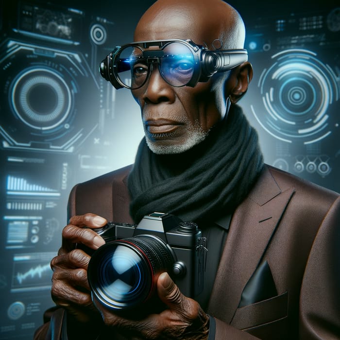 Mystique of Elderly Futuristic African Photographer