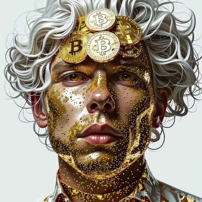 Surreal Bitcoin Portrait | Hyperrealism Art