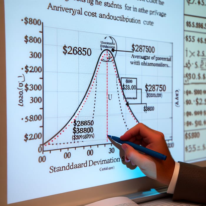 Cost Distribution for Private Universities in the US: Statistical Analysis