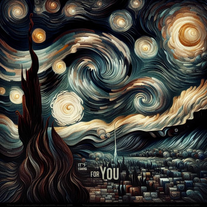 Elegant 'It's Coming for You' Art in Van Gogh Style