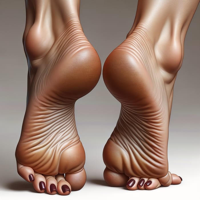 Realistic Female Feet Soles Art | Medium Brown Color