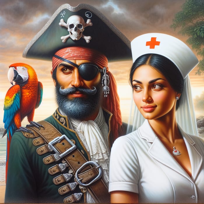 Wedding Art: Pirate and Nurse Unite in Harmony