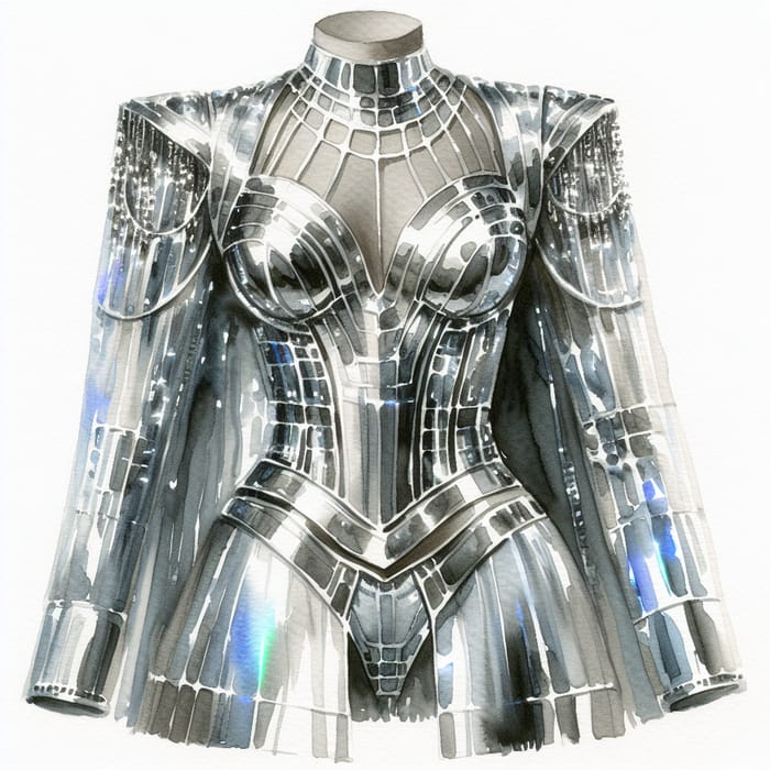 Technology-Inspired Metallic Foil Costume: Futuristic Design