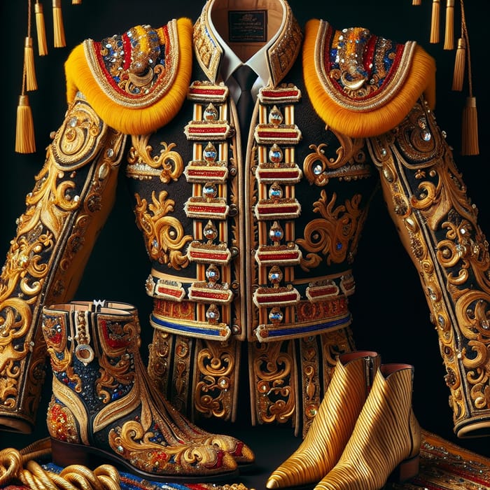 Exquisite Matador Jacket with Golden Accents - Elegant & Ornate