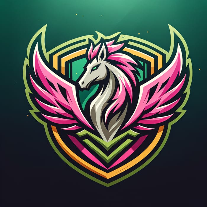 Captivating & Striking Esports Team Logo in Pink, Green & Yellow