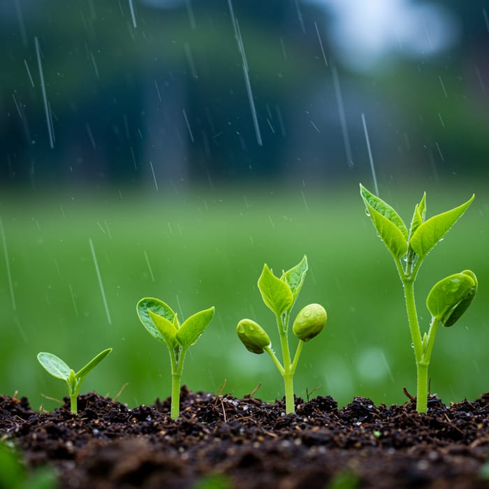 Plant Growth Enhanced by Rain