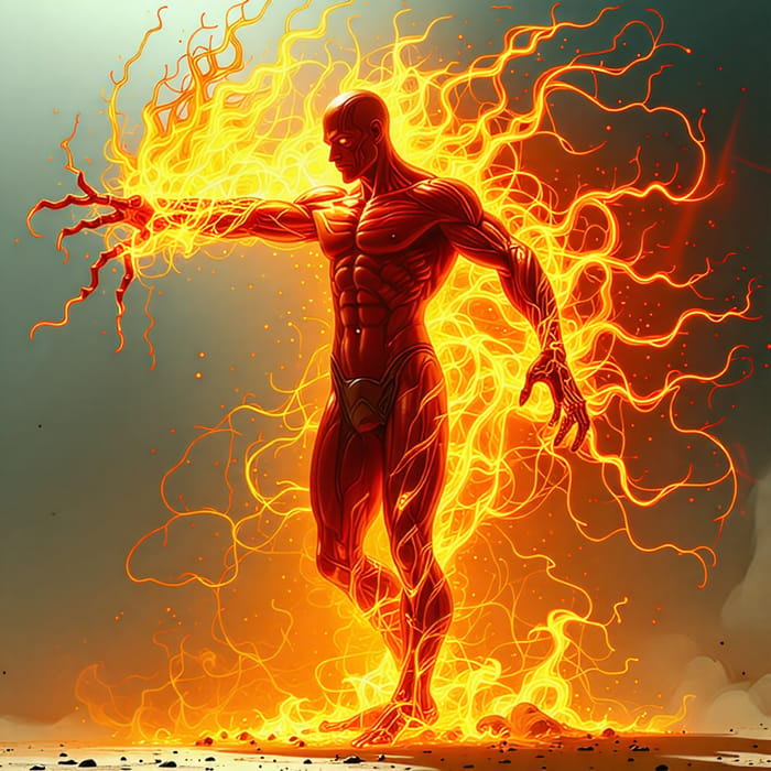 Fire Elemental in Humanoid Form Art | Elemental Creations