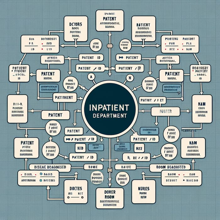 Hospital Inpatient Department E-R Diagram with Entity Relationships