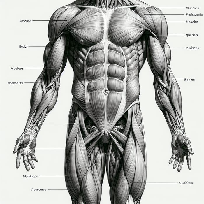 Detailed Male Anatomical Figure Illustration