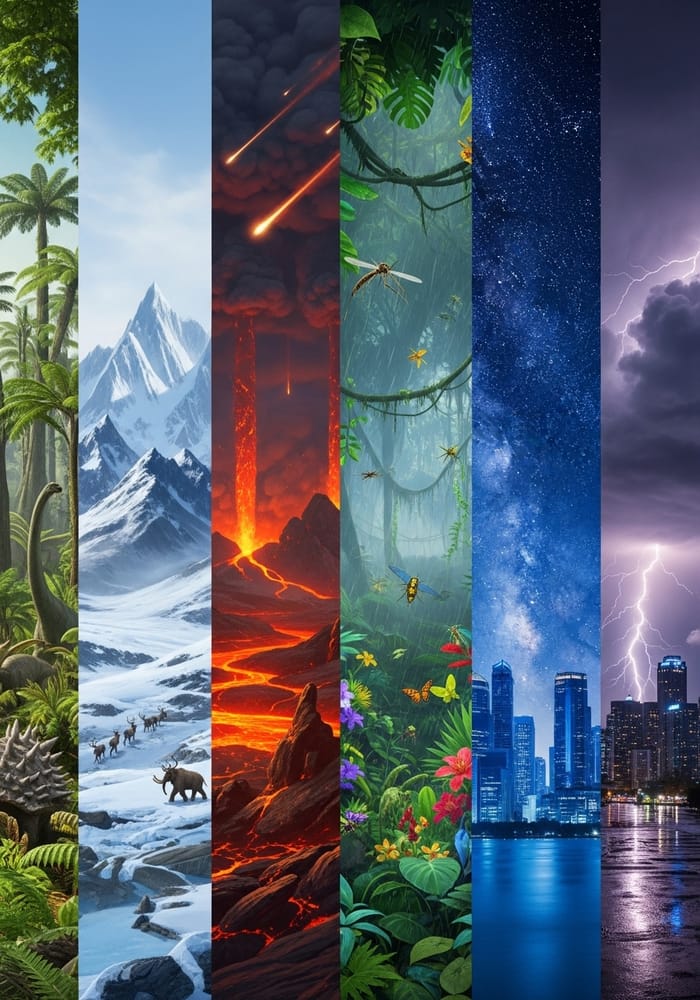 Epic Mesozoic Jungle to Tundra Landscape Art Epic Mesozoic Jungle to Tundra Landscape Art