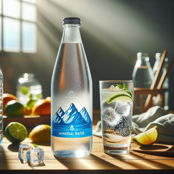 Refreshing Pristine Mineral Water with Fresh Citrus Fruits