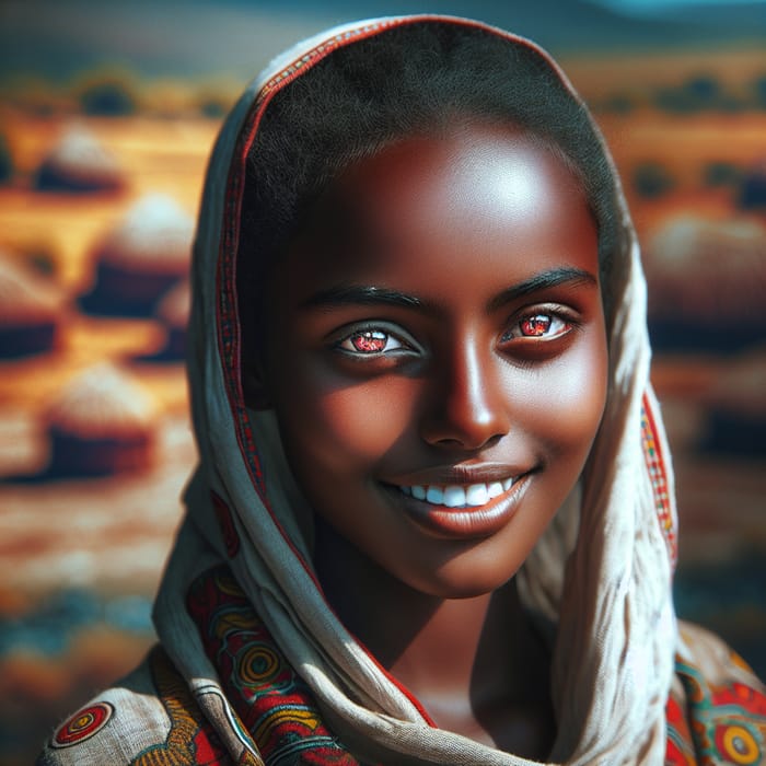 Ethiopian Girl with Red Eyes: Celebrating Diversity and Individuality