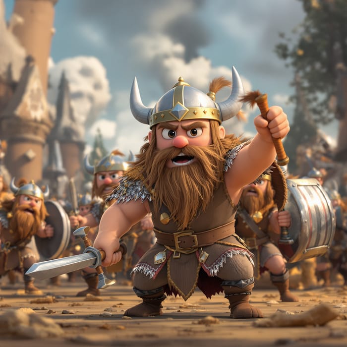 Cute 3D Animated Vikings in Battle