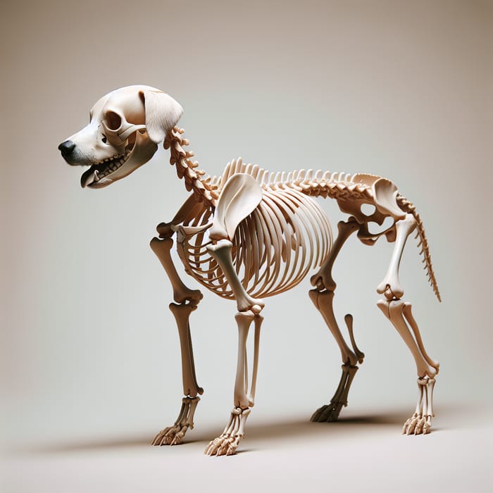 Detailed Canine Skeleton Anatomy Illustration