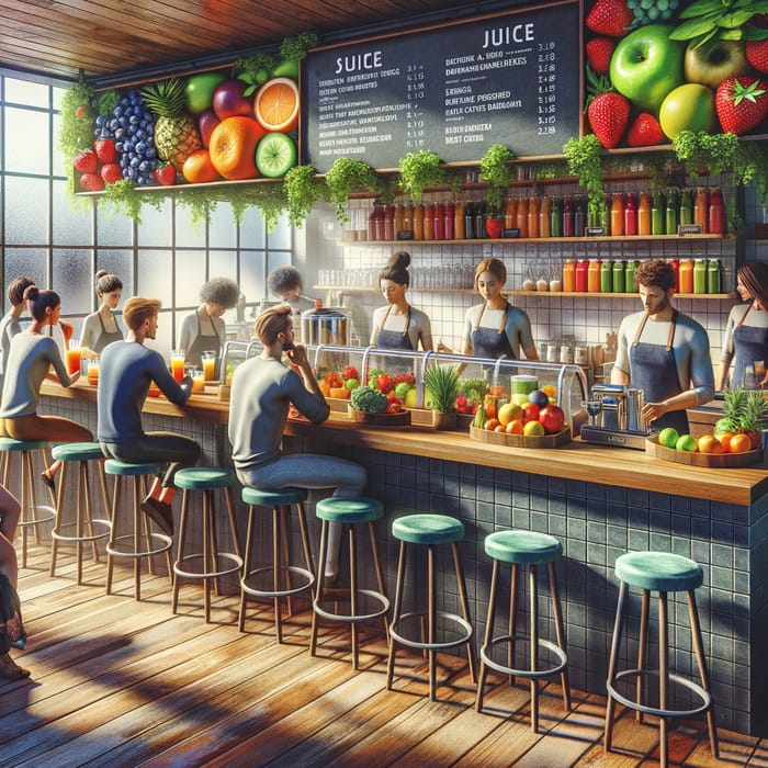 Fresh Juice Bar in a Vibrant City