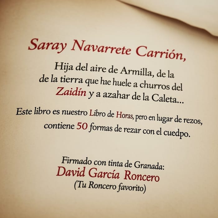Dedicatoria de David García Roncero Dedicatoria de David García Roncero