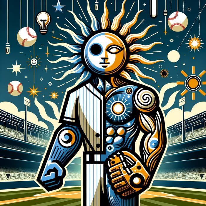 MLB Sun: Abstract Heroic Baseball Character