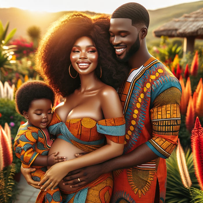 Curvaceous African Family Embracing Joyful Moments