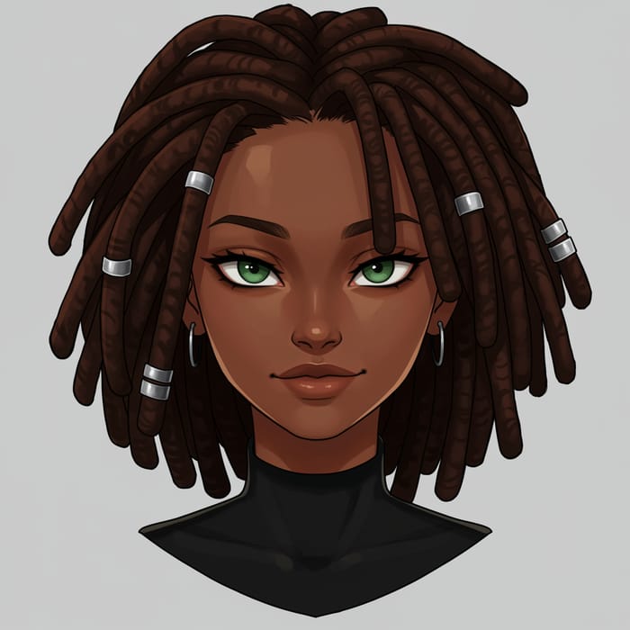 Bold Black Tomboy Anime Character Design