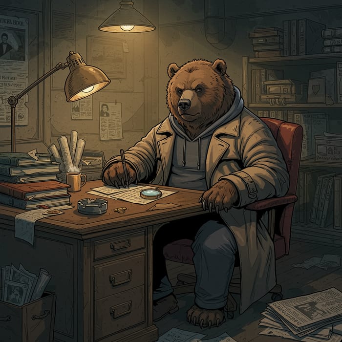 Bear Detective: Midtown Office Illustration Bear Detective: Midtown Office Illustration