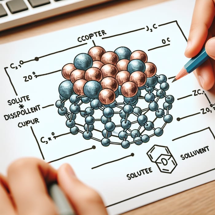 Alloy Structure Diagram: Copper-Zinc Composition