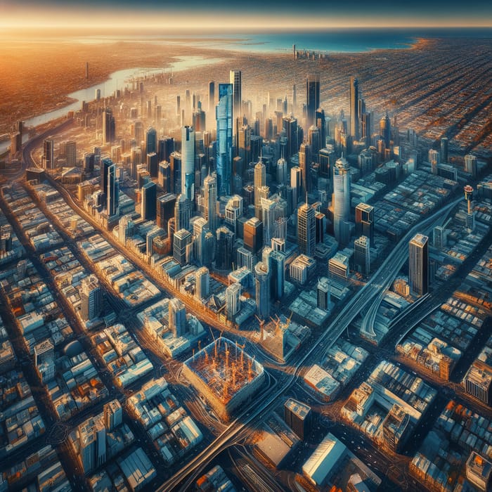 Vibrant Melbourne Architecture | Cityscape Aerial View